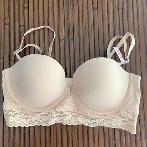 PINK 36C Strapless Push-up Nude Bra